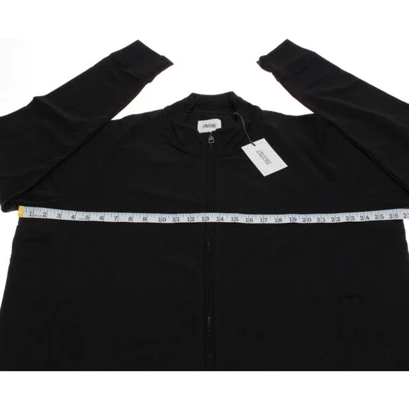 Orchard & Broome NWT Hester Full Zip Sweatshirt Size XXL In Black Cotton Blend
